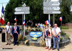 Cérémonie d'inauguration du blason sur la place de Flesquières - 14 juillet 2022 - Crédit photo JM Caudmont