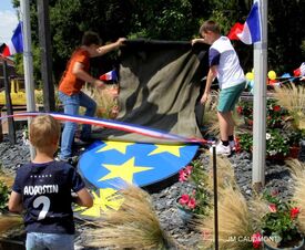 Cérémonie d'inauguration du blason sur la place de Flesquières - 14 juillet 2022 - Crédit photo JM Caudmont